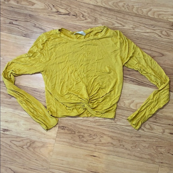 Mustard Long Sleeve Crop - Picture 1 of 1